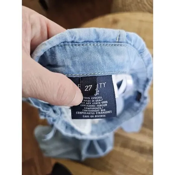 Fidelity Andy Paper Bag Wide Leg Pants Women's Size 27 Made in USA 100% Lycell - Picture 12 of 14